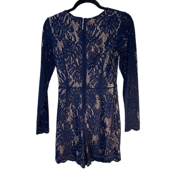 NWOT- $198 Lilly Pulitzer Tiki Wrap Dress Navy Lace Fully Lined Romper Small - Picture 6 of 15